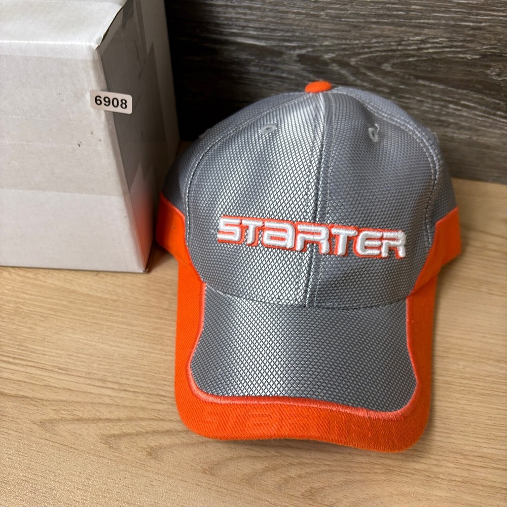Vintage Starter Hat Cap Strap Back Gray Orange Adjustable Y2K - Picture 12 of 12